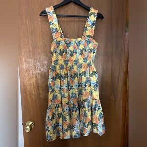 Abercrombie & Fitch Floral Smocked Bodice Easy Mini Dress with Pockets